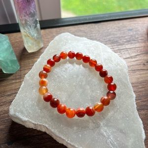 Carnelian bead stretch bracelet